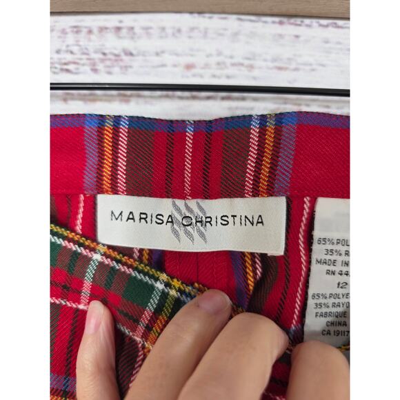 VTG Marisa Christina red plaid short size 12 women's NWT - Picture 4 of 7